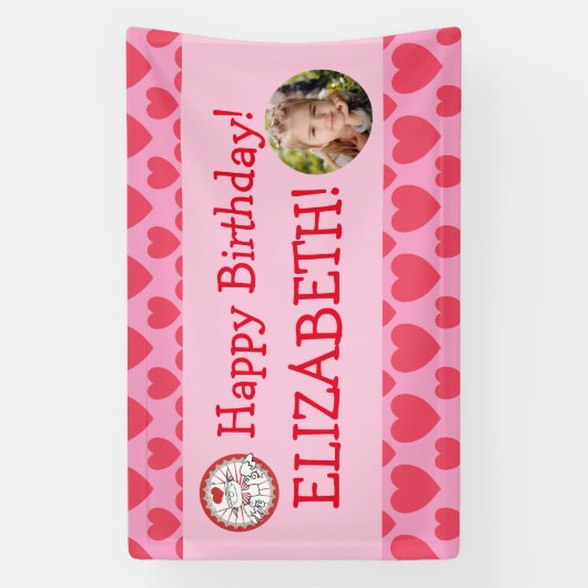 「ハートの妖精」©バースデーパーティーのバナー 横断幕 (縦)