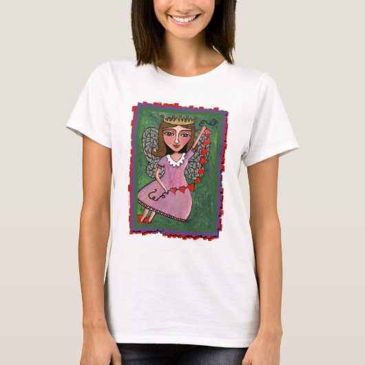 ハートの妖精-女性Tシャツの女王 Tシャツ (正面)