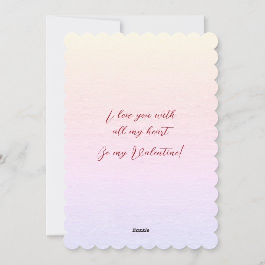 ハートの妻へのバレンタインデーのメッセージ シーズンカード (裏面)