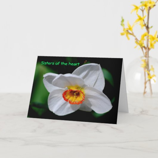 ハートの姉妹 カード (黄色い花)