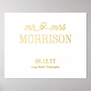 ハートの姓氏の結婚期日 箔ポスター