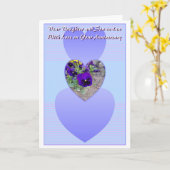 ハートの娘夫婦 結婚記念日 カスタマイズ カード (黄色い花)