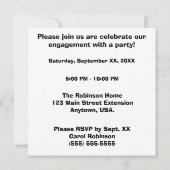 ハートの婚約パーティが付いている棒の姿のカップル 招待状 (裏面)