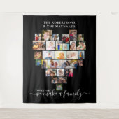 ハートの家族写真モザイク「Together we Make a Family」29枚 タペストリー (正面)