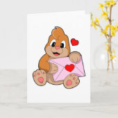 ハートの封筒のモル カード (黄色い花)