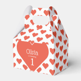 ハートの小さい ガーベル スイートハート ファースト バースデー パーティー フェイバーボックス