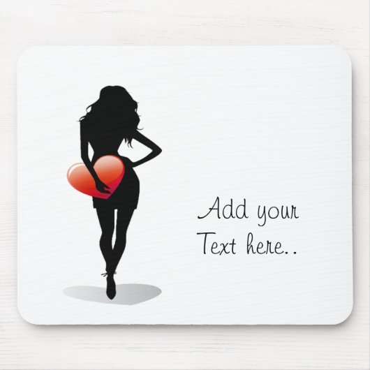 ハートの少女 マウスパッド (正面)