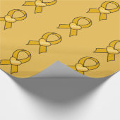 ハートの幼年期の蟹座の認識度のリボン ラッピングペーパー (角)