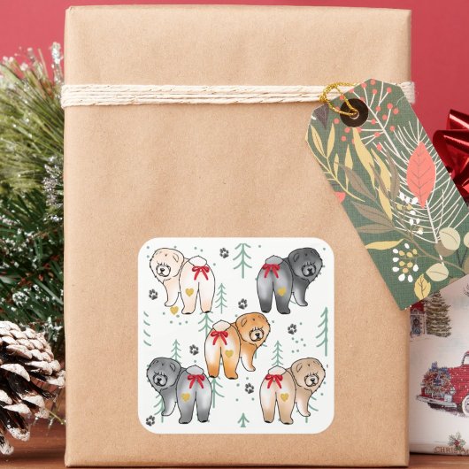 ハートの底から5色のチャウ スクエアシール