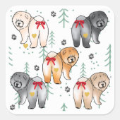 ハートの底から5色のチャウ スクエアシール (正面)