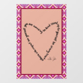 ハートの強さカリグラム窓貼り ウィンドウサイン (シート)