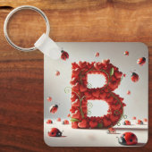 ハートの形で創るアルファベット「B」 キーホルダー (正面)