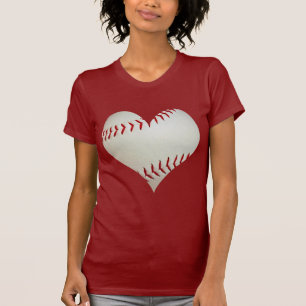 ハートの形のアメリカの野球 Tシャツ