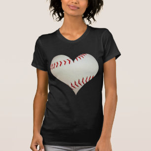 ハートの形のアメリカの野球 Tシャツ