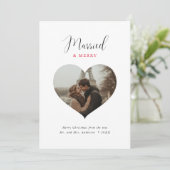 ハートの形の写真と結婚したメリークリスマス シーズンカード (スタンド正面)