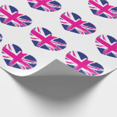 ハートの形の包装紙の英国国旗の旗 ラッピングペーパー (角)