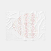 ハートの形の愛詩 フリースブランケット (正面(横))