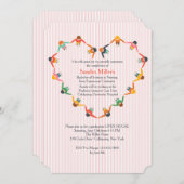 ハートの形の手をつなぐ卒業式招待状 招待状 (正面/裏面)