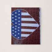 ハートの形の旗は9-11.の後で納屋で絵を描きました ジグソーパズル (縦)