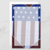 ハートの形の旗は9-11.の後で納屋で絵を描きました 便箋 (正面/裏面)