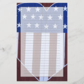 ハートの形の旗は9-11.の後で納屋で絵を描きました 便箋 (正面)