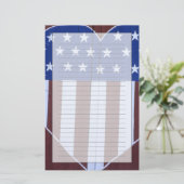 ハートの形の旗は9-11.の後で納屋で絵を描きました 便箋 (スタンド正面)