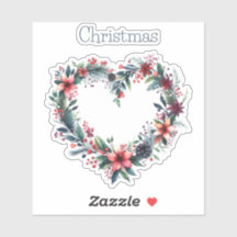 ハートの形の水の色のフローラリース – クリスマス