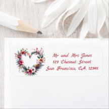 ハートの形の水の色のフローラリース – クリスマス