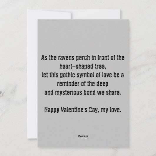 ハートの形をしたカラスと木 シーズンカード (裏面)