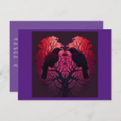 ハートの形をしたカラスと木 ポストカード (正面/裏面)