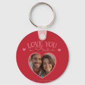 ハートの形をした写真LOVE YOUバレンタイン キーホルダー (正面)
