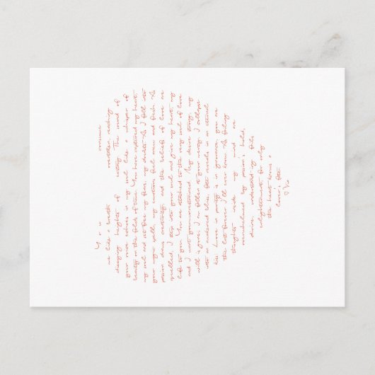. .ハートの形をした愛の詩 ポストカード (正面)