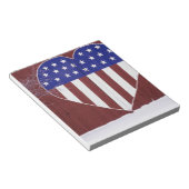 ハートの形をした星と縞 ノートパッド (アングル)