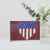 ハートの形をした星と縞 ポストカード (スタンド正面)