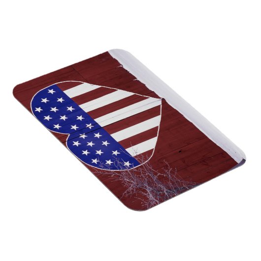 ハートの形をした星と縞 マグネット (右側)