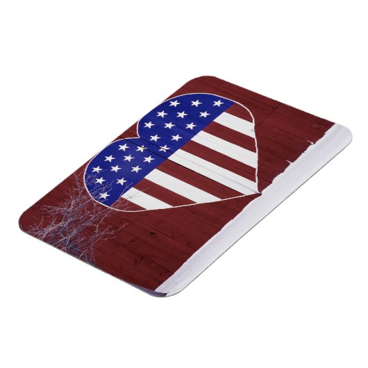 ハートの形をした星と縞 マグネット (左側)