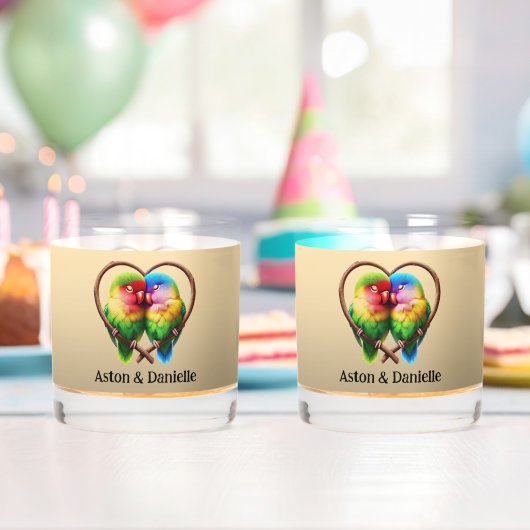 ハートの形をした枝で子どもができる可愛いロビーバード ウイスキーグラス (インサイチュ (バースデー))