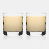 ハートの形をした枝で子どもができる可愛いロビーバード ウイスキーグラス (左)