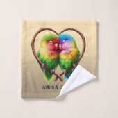 ハートの形をした枝で子どもができる可愛いロビーバード バスタオルセット (ウォッシュタオル)