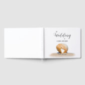 ハートの形をした貝殻と砂浜の美しいビーチ ゲストブック (全面)