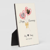 ハートの形をした風船記念日の写真 フォトプラーク (側面)