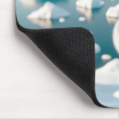 ハートの形を作る肉球の北極熊 マウスパッド (コーナー)