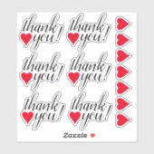ハートの形状と感謝感謝していの「あなた!」 シール (シート)
