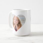 ハートの形状フォトカスタムテンプレートファミリーギフト コーヒーマグカップ (正面左)