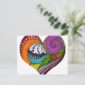 ハートの形状 – 色引き ポストカード (スタンド正面)