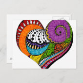 ハートの形状 – 色引き ポストカード (正面/裏面)