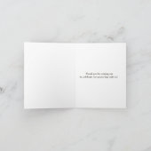 ハートの彫刻が入った白樺の木の結婚式のお礼カード サンキューカード (内部)
