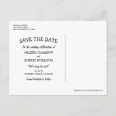 ハートの彫刻された木の結婚式 | 結婚式の日程をお知らせ 案内ポストカード (裏面)