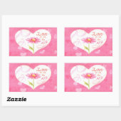 ハートの愛が空中にある 長方形シール (シート)