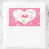 ハートの愛が空中にある 長方形シール (バッグ)